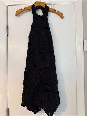 Guess Black Lace Halter romper